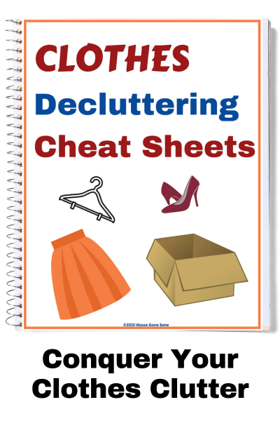 Free Clothes Decluttering Cheat Sheets Printable PDF to declutter clothing clutter
