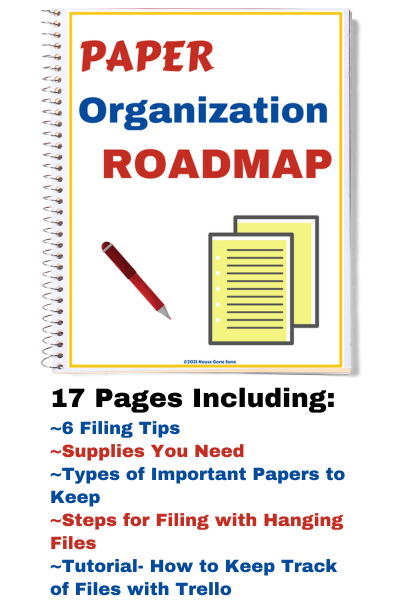 Free Paper Organization Roadmap Printable PDF to declutter paper clutter